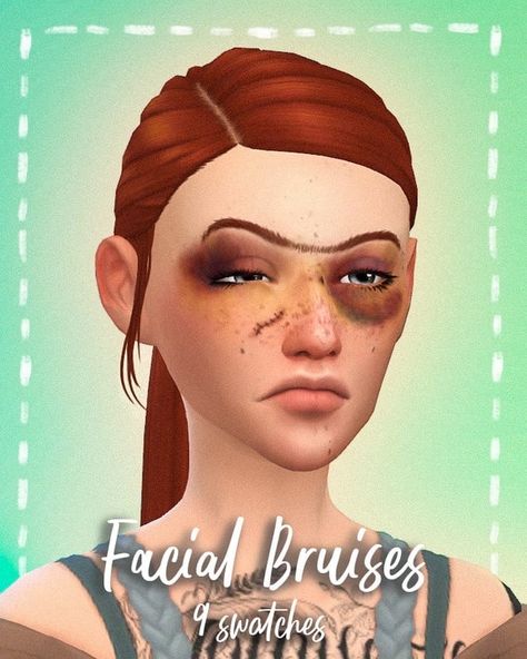 Facial Bruises Sims 4 Maxis Match, The Sims 4 Skin, The Sims 4 Pc, Cc Furniture, Ghost Tattoo, Skin Details, Sims 4 Cc Makeup, Sims 4 Cc Skin, Sims 4 Cc Folder