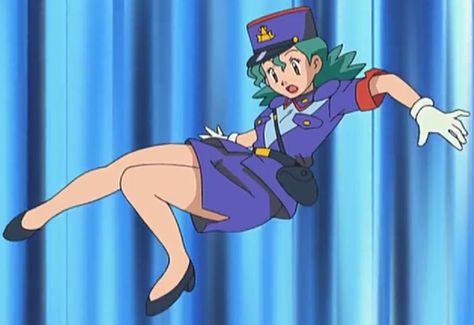 Officer Jenny Falling by WillDinoMaster55 on DeviantArt Officer Jenny Fanart, Fakemon Fanart, Officer Jenny Pokemon, Pokemon Caitlin Fanart, Policewoman Anime, Pokemon Officer Jenny, Officer Jenny, Serena Pokemon Journeys, Pokemon Advanced