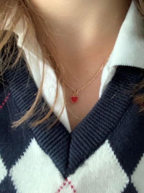 Heart Necklace, Red