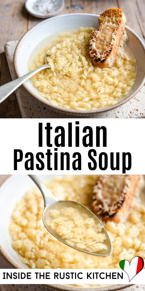 Get warm and cozy with Italian Pastina Soup. A wholesome homemade chicken broth and tiny pasta stars (or any shape you like). Italian Chicken Noodle Soup, Italian Pastina Soup, Pasta Stars, Italian Pastina, Pastina Recipes, Pastina Soup, Soup Italian, Homemade Chicken Broth, Tiny Pasta