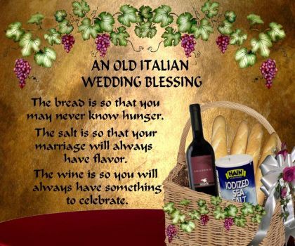 An old Italian Wedding Blessing (63 pieces) Old Italian Wedding, Italian Wedding Traditions, Sicilian Wedding, Wedding Day Quotes, Italian Party, Wedding Blessing, Italian Pride, Italian Humor, Italian Holiday