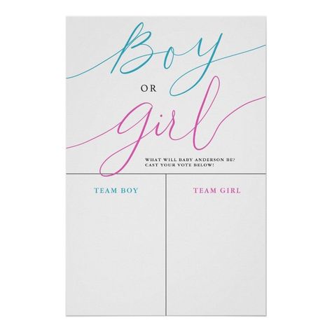 Gender Poster, Boy Or Girl Prediction, Guess The Gender, Baby Gender Prediction, Gender Reveal Unique, Gender Prediction, Gender Reveal Games, Girl Gender Reveal, Party Boy