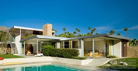 Richard Neutra Architecture, Kaufmann Desert House, Kaufman House, Kaufmann House, Palm Springs House, Alexander Home, Desert House, Richard Neutra, Contemporary House Exterior