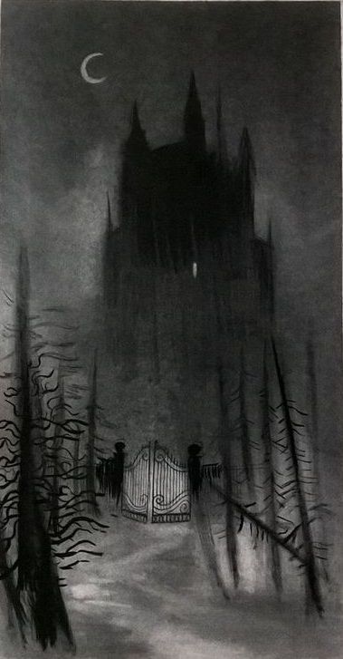 Isabella Mazzanti, Ideas Illustration, Dark Castle, Dark Artwork, Gothic Fantasy Art, Charcoal Art, Goth Art, Gothic Horror, Dark Gothic