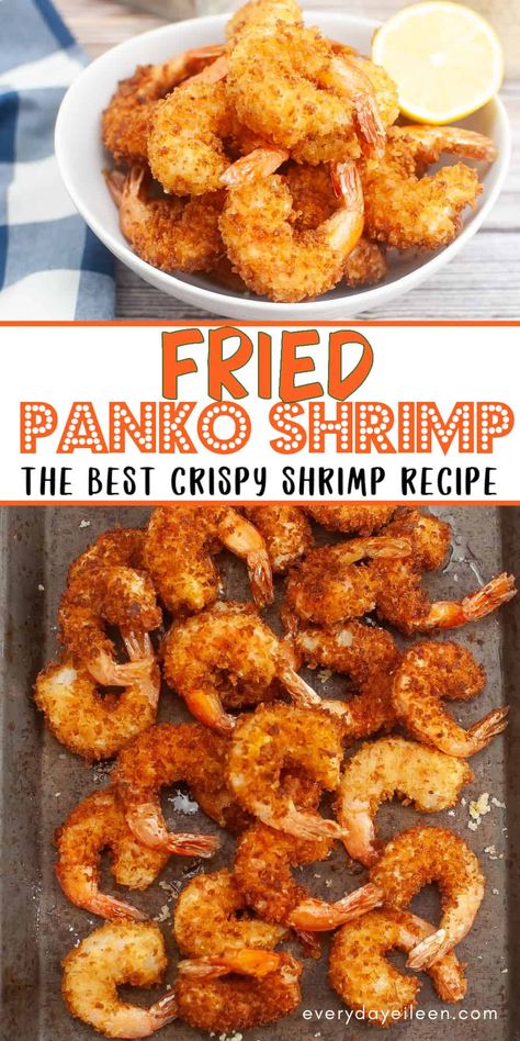 Fried Panko Shrimp is an easy recipe for the crispiest shrimp made with just a few simple ingredients. This is a delicious fried shrimp recipe that tasty to eat with your favorite dipping sauce and sides. This deep fried shrimp with Panko bread crumbs pairs well with pasta or rice. So many possibilities for this easy shrimp recipe. Panko Shrimp Recipes, Breaded Shrimp Recipes, Panko Fried Shrimp, Panko Shrimp, Fried Shrimp Recipe, Fried Shrimp Recipes, Recipe Ingredients List, Dinner Party Appetizers, Garlic Roasted Broccoli