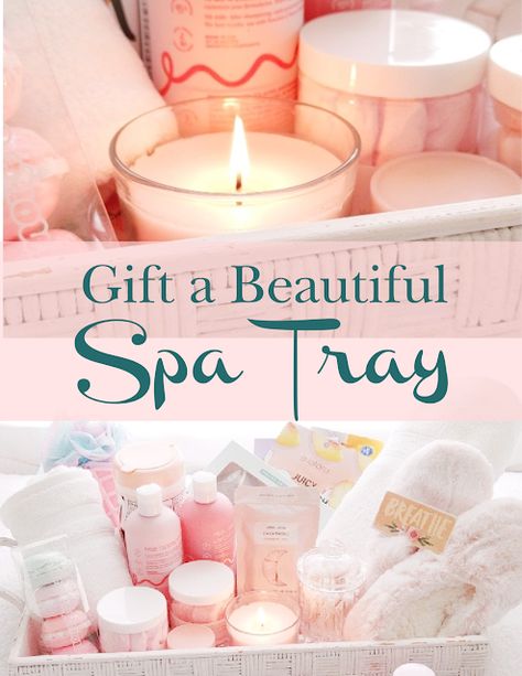 DIY Beautiful Spa Tray to Give or Keep for Yourself - Crafts a la mode Spa In A Jar, Spa Basket, Spa Luxury, Diy Spa, Diy Basket, Small Tray, Glass Tray, Gift For Christmas, Glass Containers