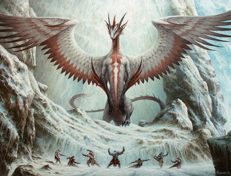 Dragons of Tarkir Art by Filip Burburan Skyrim Dragon, Tato Naga, Creaturi Mitice, Mtg Art, Fantasy Beasts, Dragon Pictures, Fantasy Monster, Dragon Artwork, Mythical Creatures Art