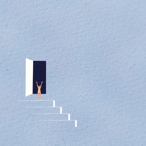 Minimalist Stairs, Stairs Illustration, Stairs Background, Apartment Stairs, Surreal Aesthetic, Coffee Stand, Coffee Stands, Surreal Art, The Room