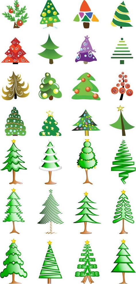 Christmas trees Christmas Doodles, Christmas Rock, Christmas Drawing, Noel Christmas, Holiday Art, Christmas Vectors, Xmas Cards, Christmas Projects, Xmas Decorations