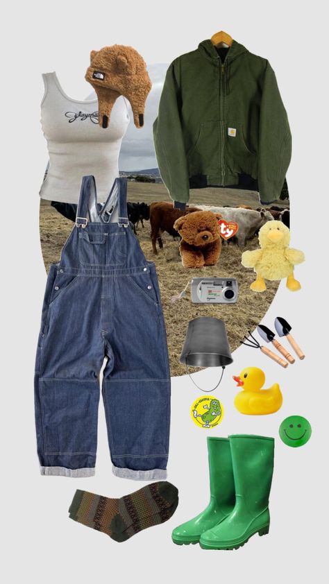 Southern farm girl (I think) Famer Outfits, Cute Farm Girl Outfits, Cute Farm Outfits, Farm Girl Outfits, Farm Outfit, Farm Clothes, Farm Girl, Girl Outfits, My Style