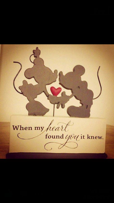 When my heart found you it knew Mickey Minnie Love, Disney Project Life, Home Quotes, Mickey Love, Disney Cards, Disney Valentines, Disney Nerd, Mickey And Minnie Mouse, Disney Favorites