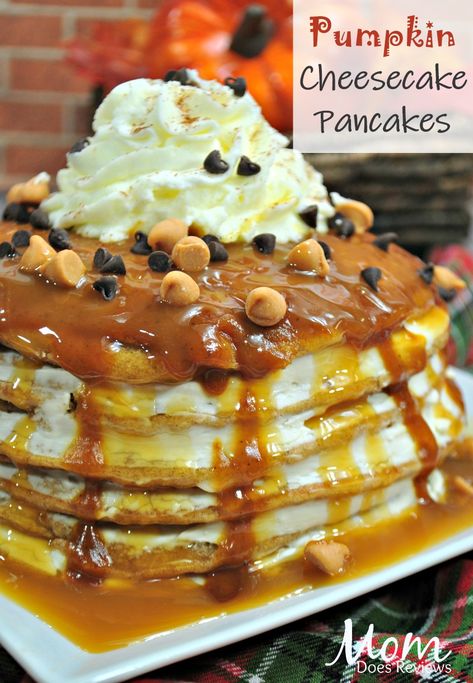 Pumpkin Cheesecake Pancakes- Perfect for Sunday Brunch Cracker Barrel Pancakes, Decadent Cheesecake, Cheesecake Pancakes, Special Breakfast, Pancake Recipe Buttermilk, Perfect Pancakes, Salty Cake, Cheesecake Filling, Buttermilk Pancakes