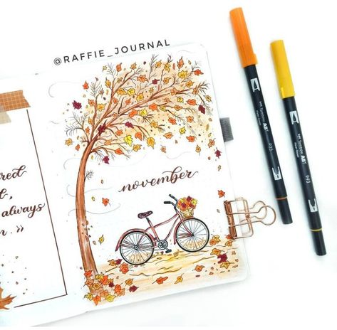 November Bujo Cover, November Bullet Journal Ideas, November Bullet Journal Cover, November Bujo, Autumn Bullet Journal, Bullet Journal Calendrier, November Bullet Journal, Bujo Cover, Cover Page Ideas