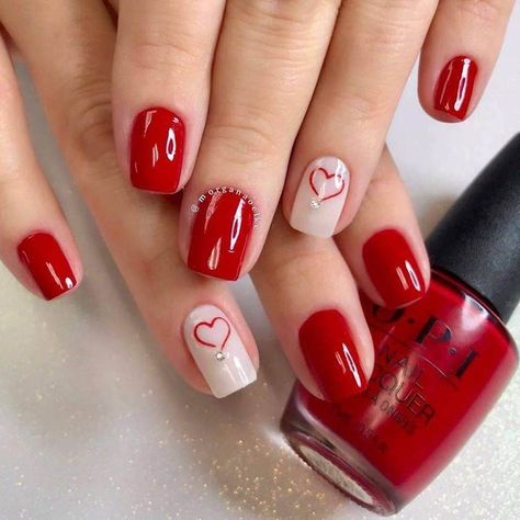 30 Best Short Nail Ideas To Copy In This Year - 212 Oval Nails Designs Valentines, Short Nail Ideas, Valentines Nail Art Designs, Nail Therapy, Red Valentine, Valentine Nail Art, February Nails, Romantic Nails, Fancy Nails Designs