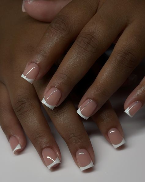 At the beginning of my career, I really hated French tips but I have come to realise they are truly the true essence of nail designs, they make you feel so feminine and refined❄️ 🤍 them #dovenailsbysharon French Tip Nails Natural Nail, Short Oval Nails French Tip, French Tip On Natural Nails, Black And White French Tip Nails, Christmas Nails French Tip, French Tip With Gold, Classic French Tip Nails, French Tips Almond, Colorful French Tips