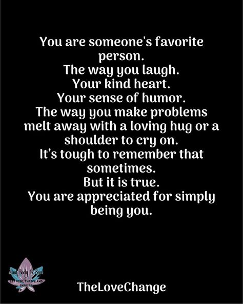 ✨🌟 You are someone's favorite person! 💖 Your laughter lights up the room, your kindness melts hearts, and your hugs make everything better. 🤗💕 Remember, you are appreciated just for being YOU! Keep shining! ✨💫 #YouMatter #spreadlove #laugh #favouriteperson #fyp #fypagee😘😘 You Are Appreciated Quotes, Thinking Of You Quotes Support, I Appreciate You Quotes For Him, Hugs Make Everything Better, Appreciate You Quotes, Be Excellent To Each Other, Mentor Quotes, You Are Appreciated, Keep Shining