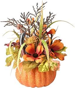 Fall Decorations For Home, Fake Pumpkins, Artificial Pumpkins, Harvest Party, Pumpkin Flower, Faux Pumpkins, Fall Arrangements, Artificial Flower Bouquet, Decorations For Home