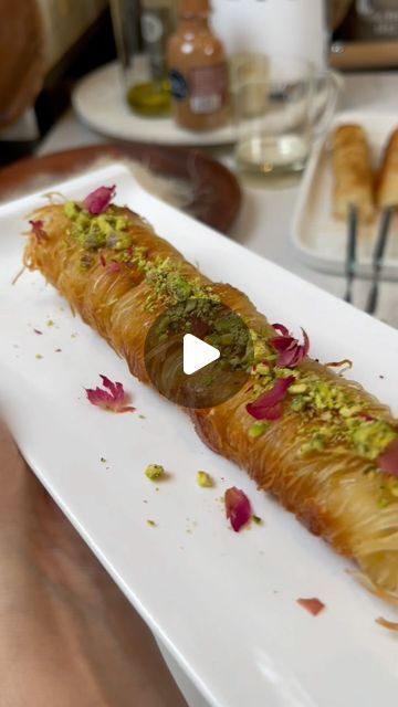 Kurdish Dessert, Akawi Cheese, Phyllo Dessert, Panela Cheese, Middle Eastern Dessert, Dessert Skewers, Raw Pistachios, Middle Eastern Desserts, Block Of Cheese