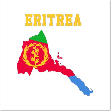 Eritrea Map with Eritrean Flag in It -- Choose from our vast selection of art prints and posters to match with your desired size to make the perfect print or poster. Pick your favorite: Movies, TV Shows, Art, and so much more! Available in mini, small, medium, large, and extra-large depending on the design. For men, women, and children. Perfect for decoration. Eritrean Flag, Eritrea Flag, Flag Art, Print Design, Flag, Art Print, Map, For Men, Art Prints