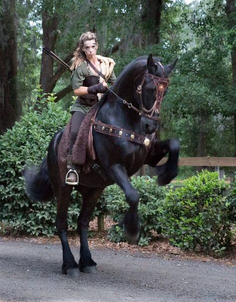 Fantasy Horse Rider, Person Riding Horse, Woman On Horse, Horse Halloween Costumes, Mounted Archery, Medieval Horse, The Huntress, Horse Photo, Horse Costumes