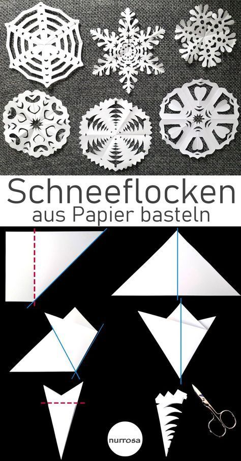 Schneeflocken aus Papier basteln ��– DIY – nurrosa Christmas Crafts, Kindergarten