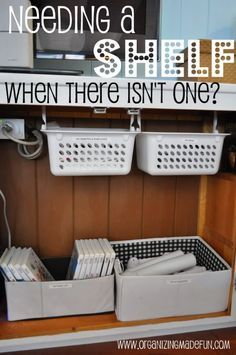 Under Sink Storage Ideas, Family Room Cabinet, Dollar Store Organizing Ideas, Small Closet Organization Diy, Storage Baskets Diy, Condo Renovation, Dorm Room Hacks, Bathroom Organization Diy, Under Sink Storage