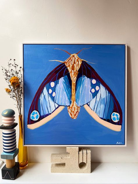 Moth Painting Acrylic, Canvas Paintings Abstract, Anya Brock, Moth Painting, Paintings Canvas, Painting Collection, Australia Animals, Paintings Abstract, Abstract Acrylic Painting