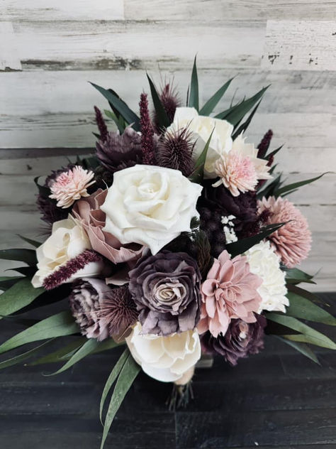 Purple & Plum Bridal Bouquet Plum Bridal Bouquet, Plum Wedding Flowers, Lavender Centerpieces, Purple Centerpieces, Blush Bridal Bouquet, Plum Wedding, Purple Wedding Bouquets, Flowers Shop, Fall Wedding Bouquets