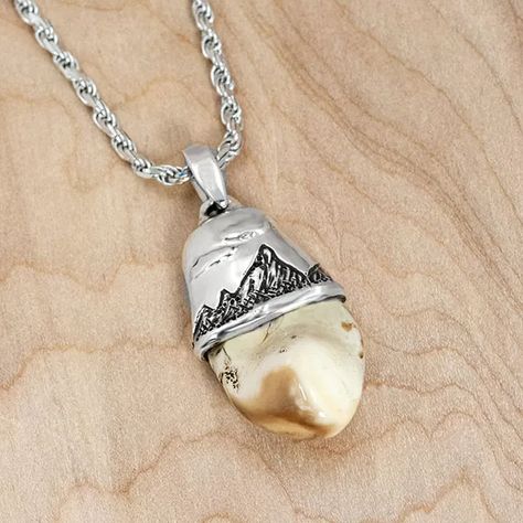 Elk Ivory Ideas, Elk Ivory Jewelry, Elk Ivory, Ivory Jewelry, Tooth Jewelry, Teeth Jewelry, Tooth Necklace, Metal Clay Jewelry, Men Ring