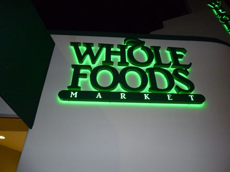 Example of an illuminated sign for a Whole Foods: Give your Signs a Halo | Neon Box Design Outdoor, Electrical Business, Backlit Signage, Supermarket Design Interior, Channel Letter Signs, Illuminated Signage, Office Signage, Shop Signage, Sign Board Design