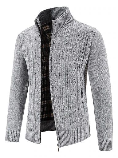 Men's Sweater Cardigan Sweater Zip Sweater Sweater Jacket Fleece Sweater Knit Zipper Color Block Stand Collar Stylish Holiday Clothing Apparel Fall Winter Black Burgundy S M L 2023 - US $22.99 Casual Cardigan Sweater, Mens Pullover Sweater, Casual Knitwear, Mens Cardigan Sweater, Winter Blue, Hoodies Men Pullover, Cropped Cardigan Sweater, Zippered Sweater, Cardigan Sweater Jacket