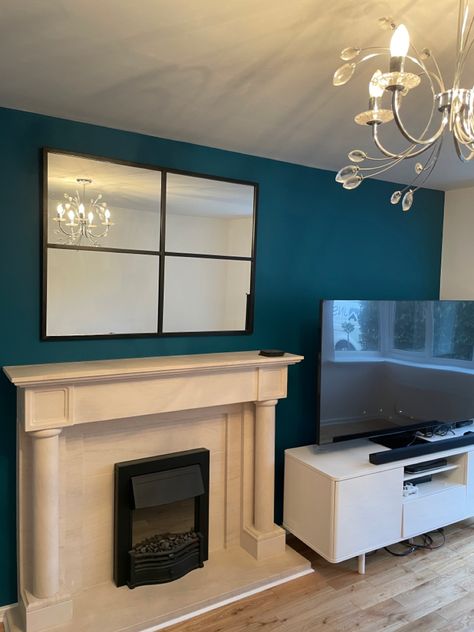 Dulux Teal, Airbnb Design, Wall Ideas, Feature Wall, Fireplace, Lounge, Bedroom, Wall, Home Decor