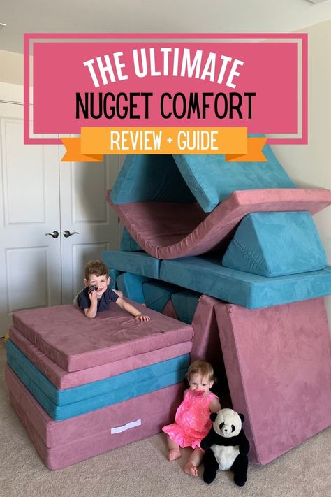 The Ultimate Review of the Nugget Kid's Couch! The Nugget Couch, Dream Therapy, Nugget Comfort, Nugget Couch, The Nugget, Couch Ideas, Kids Couch, Triangle Pillow, Clean Couch