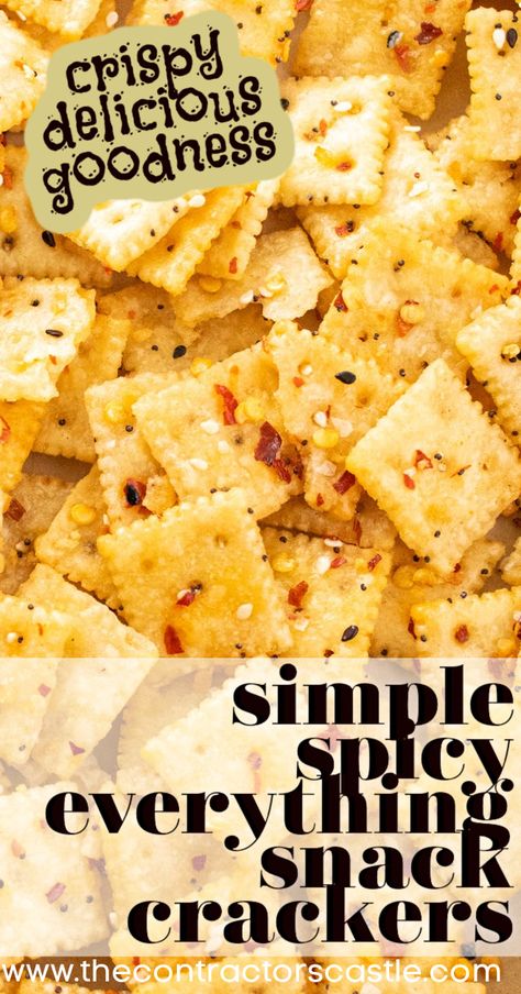 Spicy Everything Mini Saltine Snack Crackers is a deliciously addictive party snack that is super quick to mix together. Easy Spicy Everything Mini Saltine Snack Crackers AKA Alabama Fire Crackers is an easy little snack with a big and bold party cracker attitude. This easy recipe is a twist on the famous Fire Crackers but are made with mini saltines. Small in size and big in spicy flavor, make a double batch of these yummy bite sized treats and serve them instead of popcorn on movie nights. Spicy Ranch Crackers Recipe, Goldfish Crackers Recipe, Ranch Crackers Recipe, Spicy Crackers Recipe, Seasoned Saltine Crackers, Spicy Crackers, Seasoned Crackers, Cracker Recipe, Snack Crackers