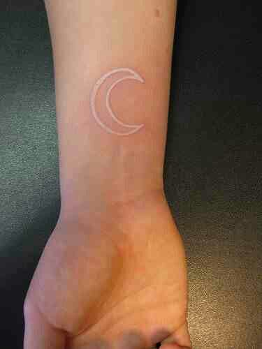 Small Forearm Tattoos, White Moon, White Tattoo, Forearm Tattoos, Moon Tattoo, I Tattoo, Dungeons And Dragons, Tatting, Moon