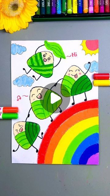 Drawing With Crayons Easy, Easy Drawing Ideas, Crayon Drawings, Easy Drawing, Leaf Art, Drawing Ideas, Easy Drawings, Crayon, Drawings