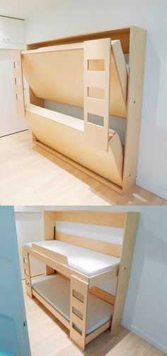 Murphy Bunk Beds, Bunk Beds Small Room, Murphy Bed Ikea, Small Kids Room, Murphy Bed Plans, Bunk Beds With Stairs, Bunk Bed Designs, Space Bedding, Kids Bunk Beds