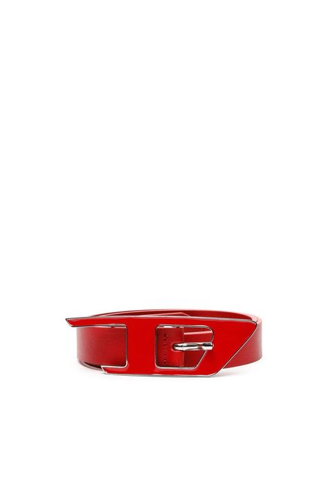 Diesel Belt, Red Belt, Baddie Outfits, Vegetable Tanned Leather, Leather Belt, Buckle, ? Logo, Leather, Red