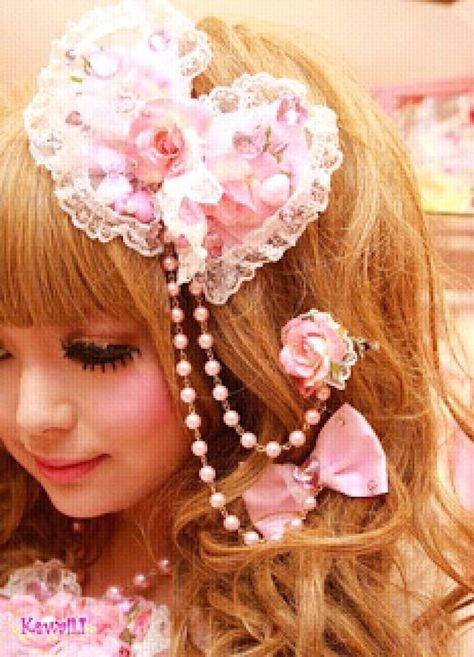 Himekaji Gyaru, Gyaru Hair, Hime Gyaru, Gyaru Fashion, Kawaii Accessories, Girly Accessories, Kawaii Shop, Japanese Street Fashion, Sweet Lolita