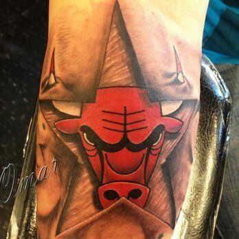 Bulls Tattoo, Chicago Bulls Tattoo, Jordan Tattoo, Flesh Tattoo, Sport Tattoos, Outer Forearm Tattoo, Chicago Tattoo, Chicago Bulls Logo, Family Tattoo Designs