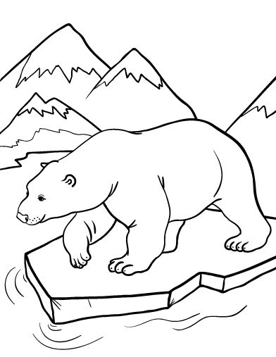 Printable polar bear coloring page. Free PDF download at http://coloringcafe.com/coloring-pages/polar-bear/ Polar Bear Coloring Sheet, Polar Bear Coloring Pages, Polar Bear Outline, Polar Bear Coloring Page, Polar Bear Color, Polar Bear Images, Flamingo Coloring Page, Yoga Kids, Free Nature