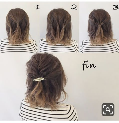 Diy Updo, Up Hairdos, Diy Wedding Hair, Trendy Wedding Hairstyles, Peinados Fáciles Para Cabello Corto, Short Wedding Hair, Bridesmaid Hairstyles, Penteado Cabelo Curto, Short Hair Updo