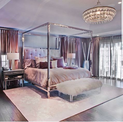 Glam Bedroom Ideas, Country Bedroom Design, Muebles Shabby Chic, Glam Bedroom Decor, Glamourous Bedroom, Hiasan Bilik Tidur, French Country Bedrooms, Glam Bedroom, Four Poster Bed