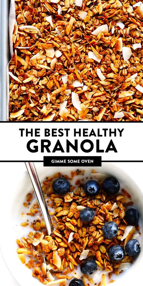 Healthy Granola Recipe, Reflux Recipes, Granola Recipe Healthy, Best Granola, Granola Recipe Homemade, Healthy Granola, Peanut Butter Granola, Gimme Some Oven, Grain Free Granola