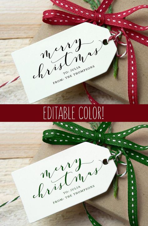 Personalized Christmas Tags Christmas Gift Tag Holiday Tags | Etsy Christmas Name Tags Diy, Cricut Christmas Tags, Merry Christmas Tag, Christmas Gift Tags Template, Personalized Christmas Tags, Calligraphy Gift Tags, Diy Christmas Tags, Merry Christmas Font, Merry Christmas Calligraphy