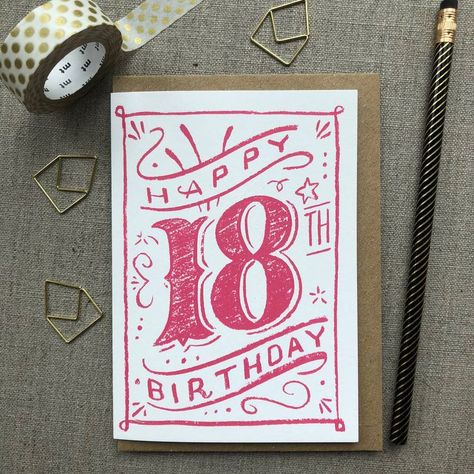 18th Chalkboard Birthday Card. We love hand-drawn chalkboard lettering, so we created this 'good to chalk' card range to celebrate those special birthdays in style.18th Chalkboard Birthday Card. Originally hand-drawn in chalk, each milestone birthday card is reproduced on high quality card. Whether you're celebrating an 18th, 21st, 30th, 40th, 50th, 60th 70th 80th 90th 100th you can have a stylish birthday card that feels special. Great for men and women, these cards are fun and full of great t Letter Ideas Birthday, 18th Birthday Cards Ideas, Card Ideas For 18th Birthday, 18th Cards Birthday, Birthday Card Ideas 18th, 18th Birthday Gift Card Ideas, 18th Card Ideas, Homemade 18th Birthday Cards, Original Birthday Cards