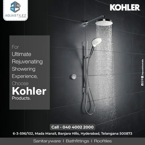 Bathroom Graphics, Showering Products, Kohler Shower, Minimal Bathroom, Kohler Bathroom, Toto Washlet, Spa Shower, Shower Fittings, Shower Filter