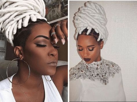 Would you rock winter white faux locs? I have heard mixed opinions on the trend, some women say - Why not?! And others, it is a for sure "hell no"! White Faux Locs, Mohawk Box Braids, Baby Must Haves, Faux Locs, You Rock, The Trend, Winter White, Box Braids, Locs