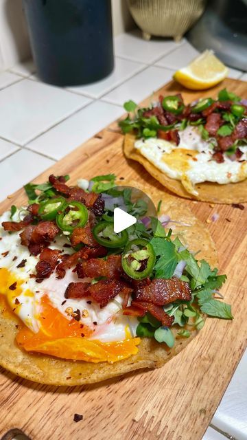 Fernanda🧿 on Instagram: "Breakfast Tacos 🌮 Topped with some tapatio … 👌���🏼 Had it two days in a row. : Tortilla Egg Micro greens Cilantro Red onion Bacon Serrano or Jalapeño Lemon Tapatio • • • #recipe #breakfast #brunch #breakfastideas #taco #recetas #easyrecipeideas #quickandeasymeals #almuerzo #desayuno #weekend #explorepage" Avacodo Egg, Egg Tacos, Micro Greens, Mexican Breakfast, Instagram Breakfast, Recipe Breakfast, Breakfast Tacos, Bacon Egg, Egg Breakfast