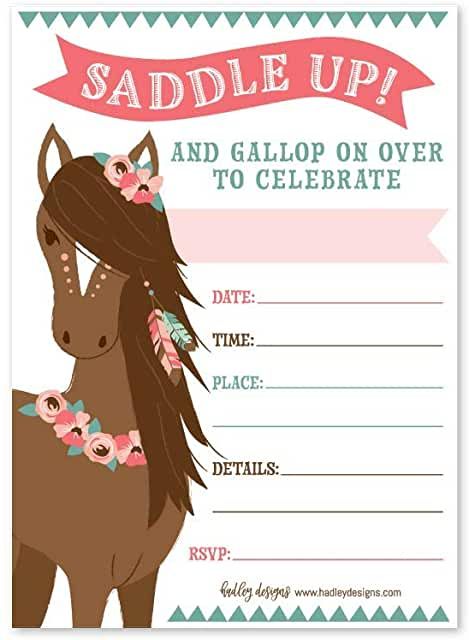 Western Party Invitations, Girl Horse Party, Girl Horse Birthday Party, Horse Party Invitations, Horse Birthday Party Invitations, Horse Theme Birthday Party, Cowgirl Birthday Invitations, Horse Themed Party, Horse Birthday Cake